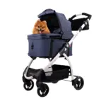 Ibiyaya CLEO Pet Stroller & Car Seat Travel System, Blue Jeans - Image 3