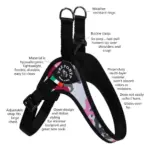 Tre Ponti Adjustable Girth Easy Fit Pet Harness, Camouflage Pink - Image 3