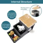 3-Step Plush Dog Stairs and Storage - Image 8