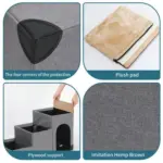 3-Step Plush Dog Stairs and Storage - Image 9