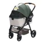 Ibiyaya Retro Luxe Pet Stroller for Cats & Dogs, Soft Sage