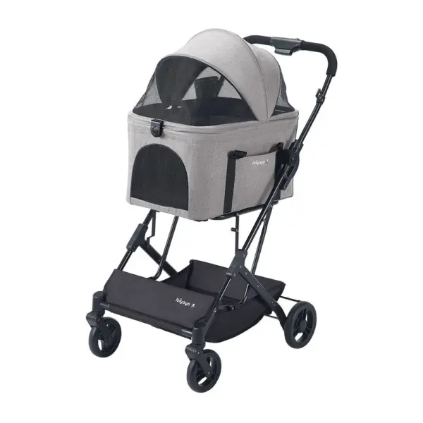 Ibiyaya Travois Tri-Fold Pet Travel System, Taupe Grey