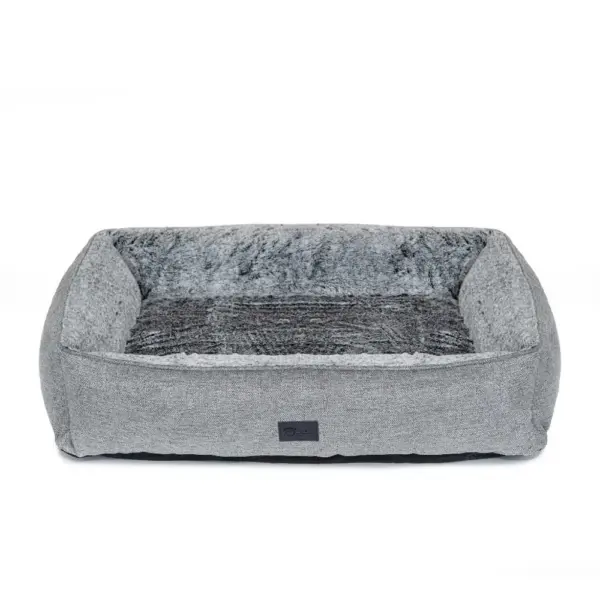 Dog Lounger Bed, Artic Faux Fur