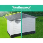 Outdoor Dual-Entry Dog House, Grey - Image 9