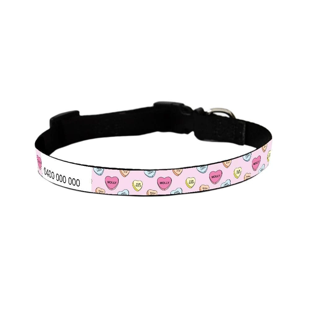 id-pet-dog-collar-small-31-41cm-personalised-dog-collar-candy-hearts-3906824011879_2000x.webp Personalised Dog Collar - Candy Hearts - Image 1