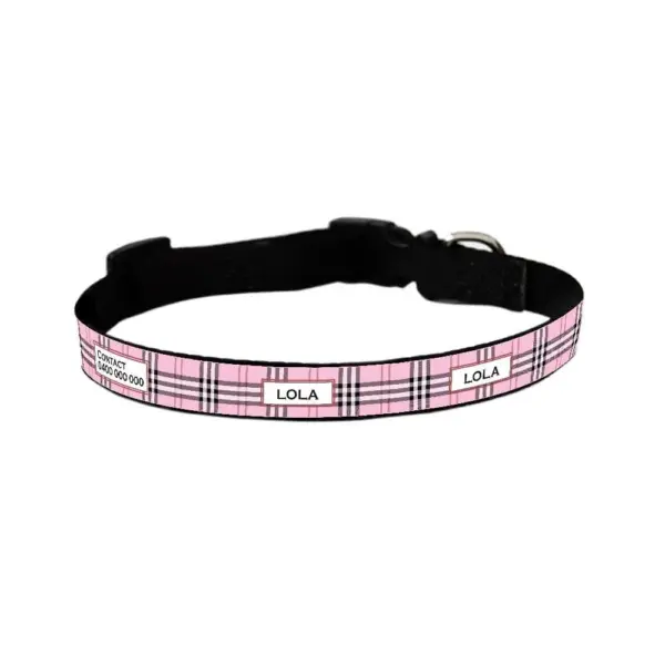 Personalised Dog Collar - Furberry, Pink