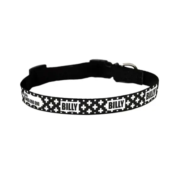Personalised Dog Collar - Monochrome Cross