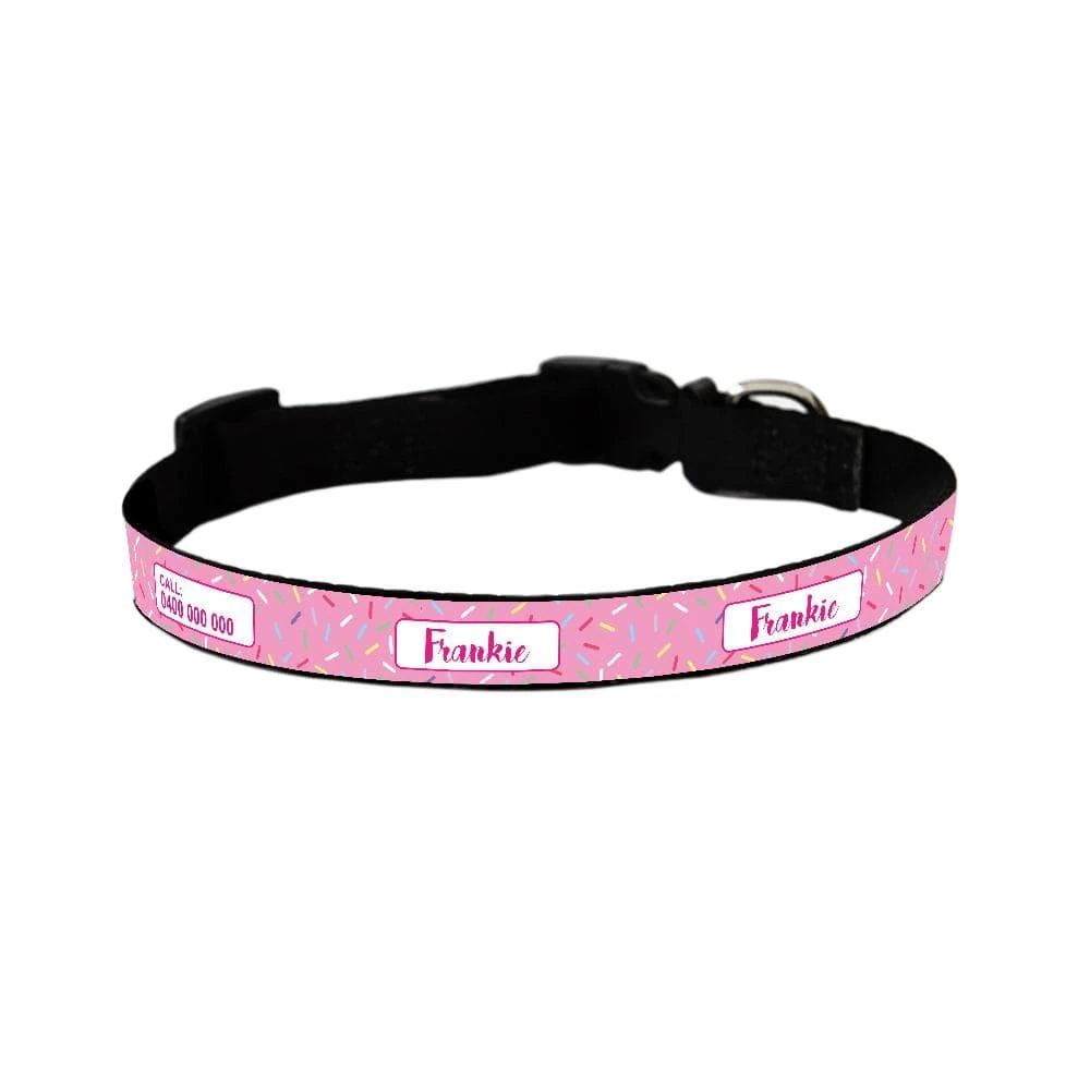 id-pet-dog-collar-small-31-41cm-personalised-dog-collar-pink-sprinkles-3927548887143_2000x.webp Personalised Dog Collar - Pink Sprinkles - Image 1
