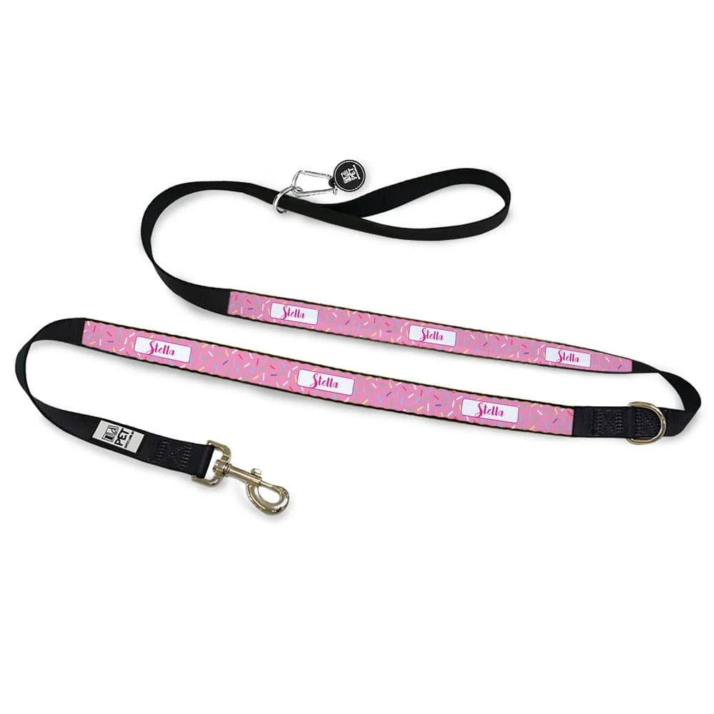 id-pet-dog-leash-personalised-dog-leash-pink-sprinkles-13526740893799_2000x.webp Personalised Dog Leash - Pink Sprinkles - Image 1