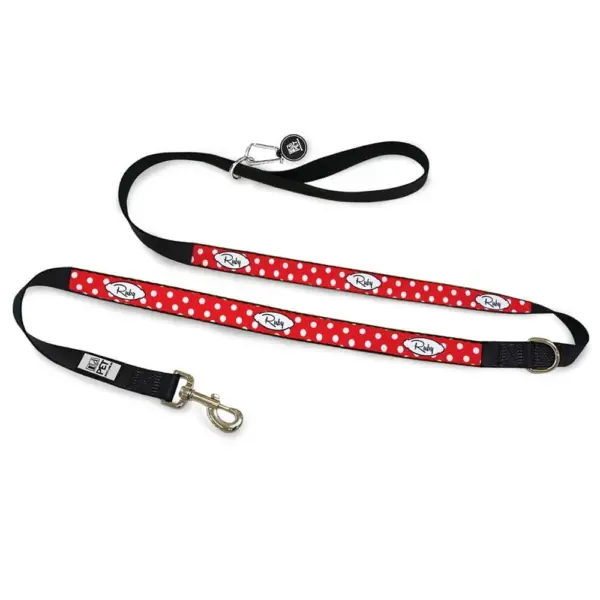 Personalised Dog Leash - Spots Red