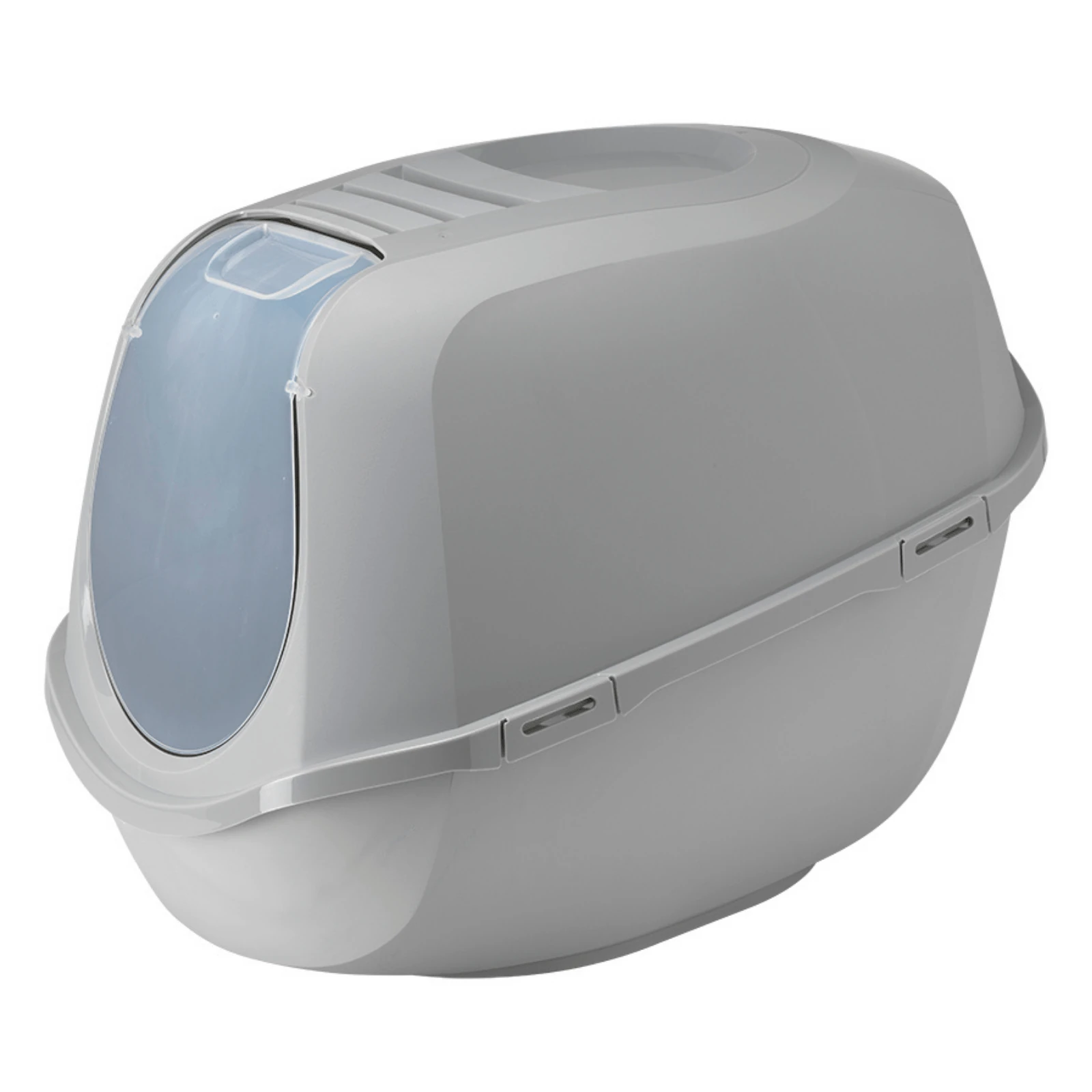 extra high pet gate paired with moderna mega smart cat litter box