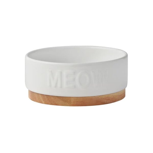 Frisco Round Meow Non-skid Ceramic Cat Bowl