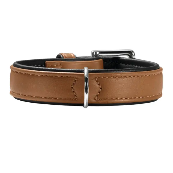 Hunter Canadian Elk Leather Dog Collar, Cognac