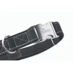 Hunter Cannes Alu-Strong Leather Dog Collar Clasp Buckle, Black - Image 2