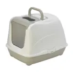 Moderna Flip Cat Enclosed Cat Litter Box, Warm Grey - Image 2